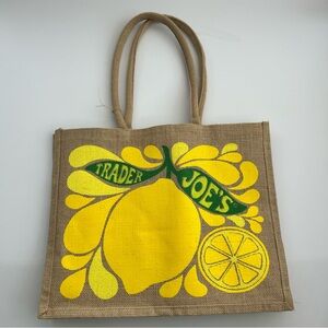 Trader Joe’s Yellow Lemon Jute Tote Bag